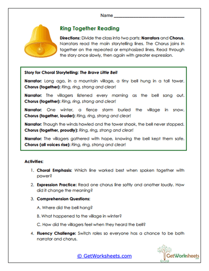 Ring Together Worksheet