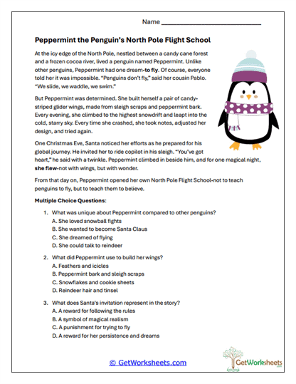 Penguin Flight School Worksheet