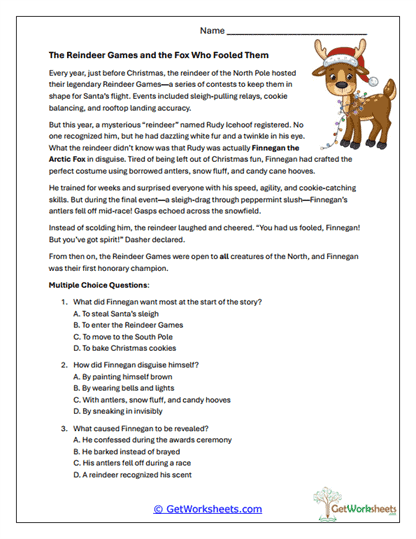 Fox Who Fooled Them Worksheet