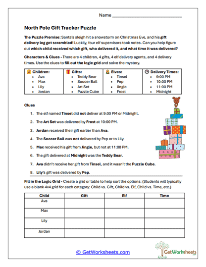 Gift Budget Crew Worksheet