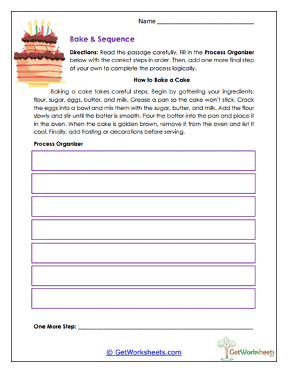 Bake & Sequence Worksheet