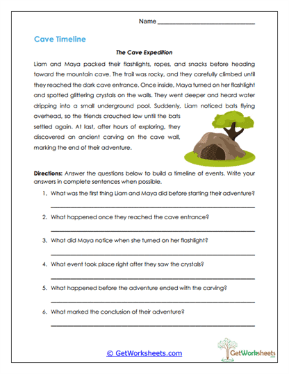 Cave Timeline Worksheet