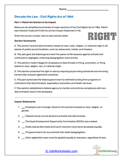 Civil Rights Act Analysis Worksheet