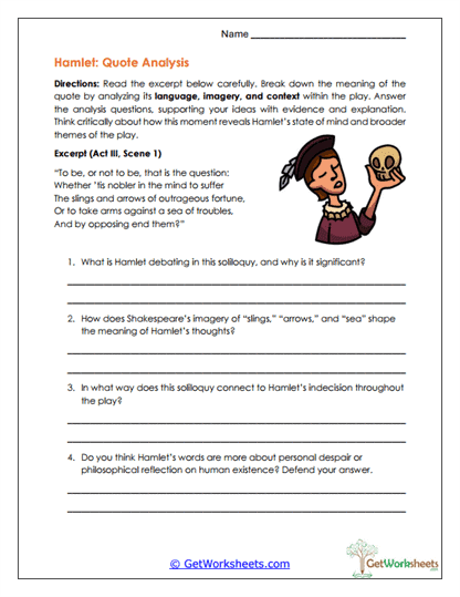Classic Literature Worksheets