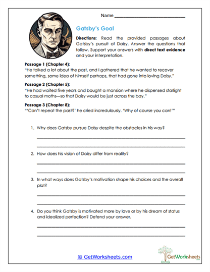 Gatsby Motivation Worksheet