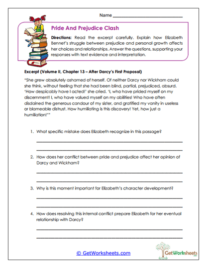 Pride & Prejudice Conflict Worksheet
