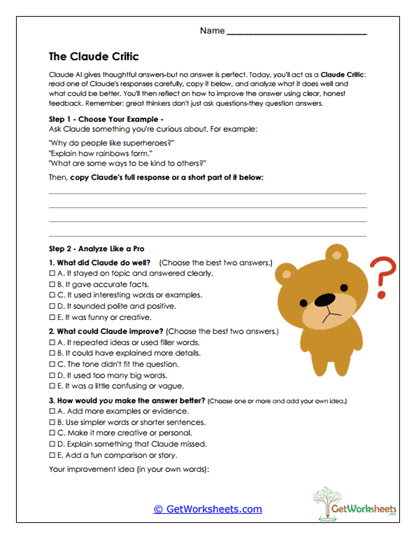 The Claude Critic Worksheet