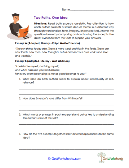 Comparing Perspectives Worksheet