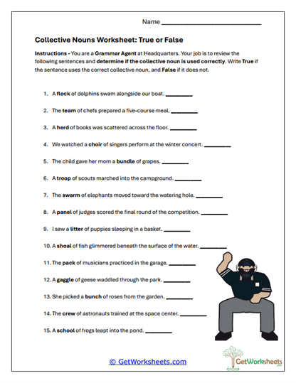True or False Worksheet