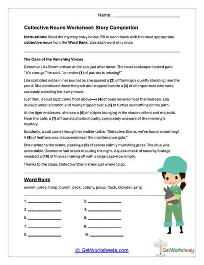 Story Completion Worksheet