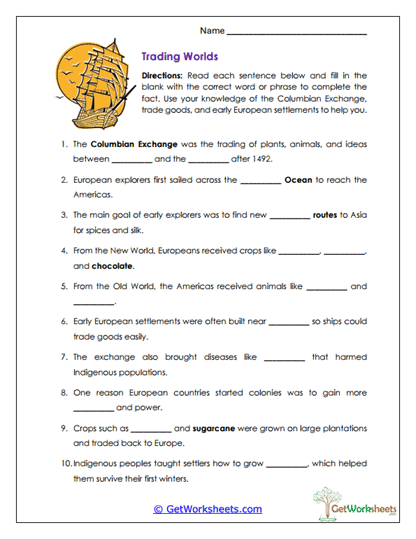 Empire Timeline Matching Worksheet