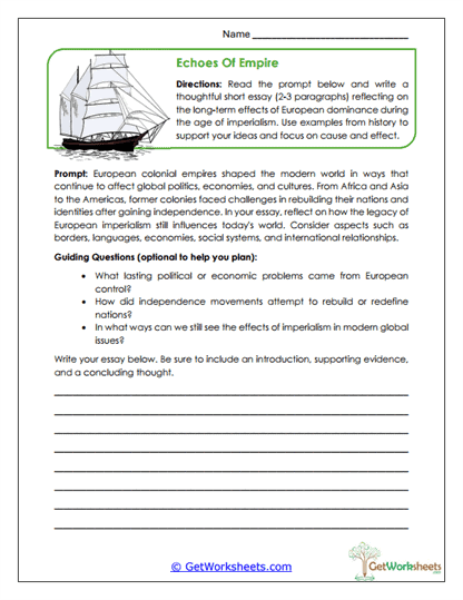 Columbian Exchange Worksheet