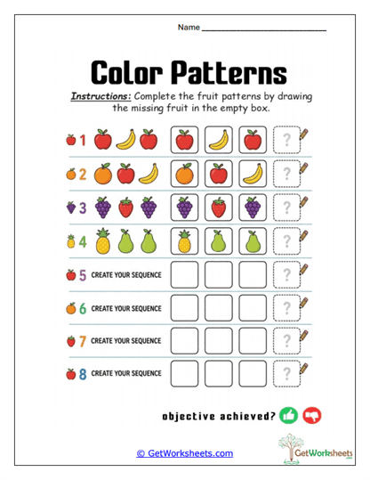 Fruit Basket Prediction Worksheet