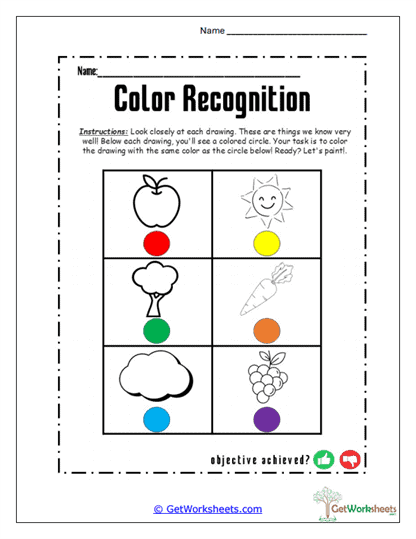 Color Match Worksheet
