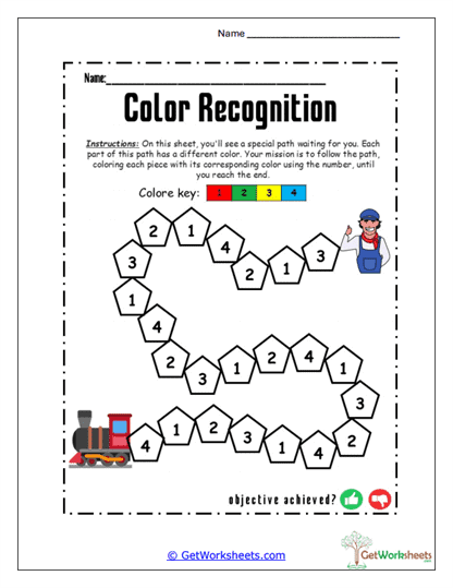 Color Train Worksheet