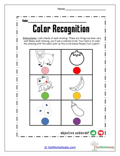 Color Sort Worksheet