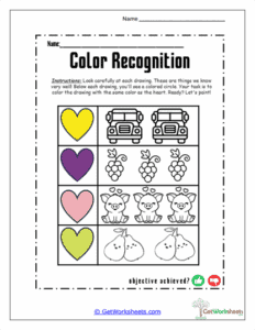 Color Recognition Worksheets - GetWorksheets.com