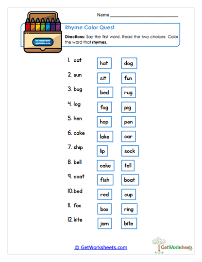 Color Quest Worksheet