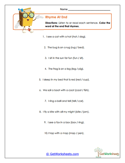 Sentence Sound Worksheet