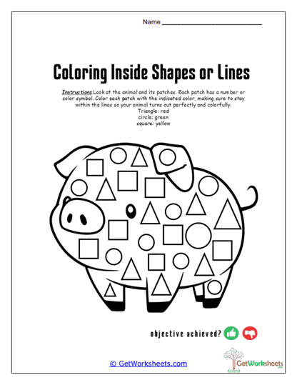 Coloring Inside Shapes Worksheets
