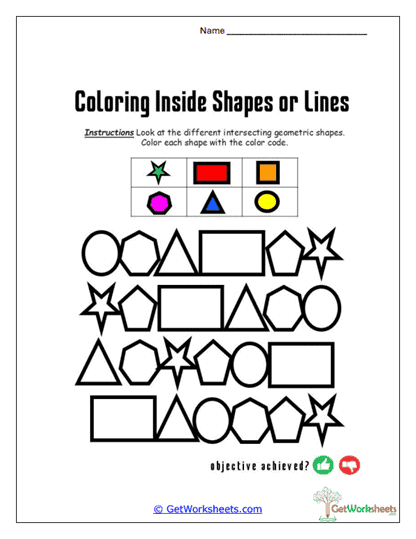 Mixed Shapes Coloring Worksheet