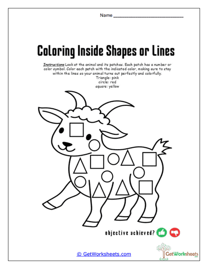 Goat Shape Coloring Worksheet
