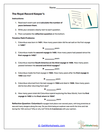 Royal Record Keeper's Worksheet