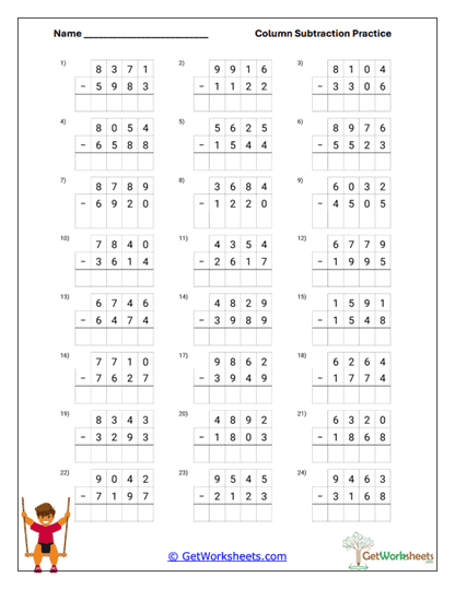 Multi-Digit Regrouping Worksheet