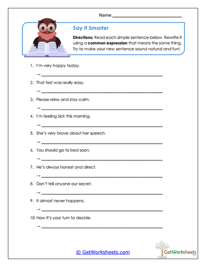 Say It Smarter Worksheet