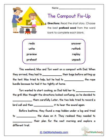 Campout Fix-Up Worksheet