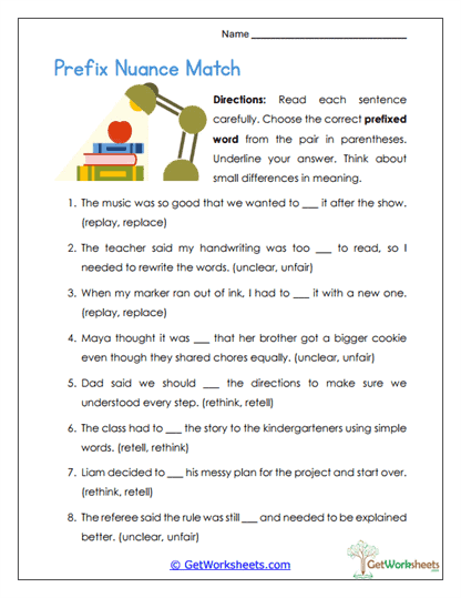 Nuance Match Worksheet