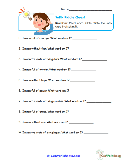 Riddle Quest Worksheet