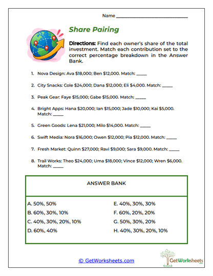 Equity Share Match Worksheet
