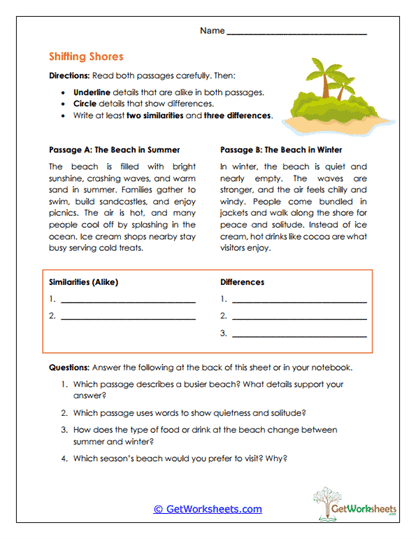 Shifting Shores Worksheet