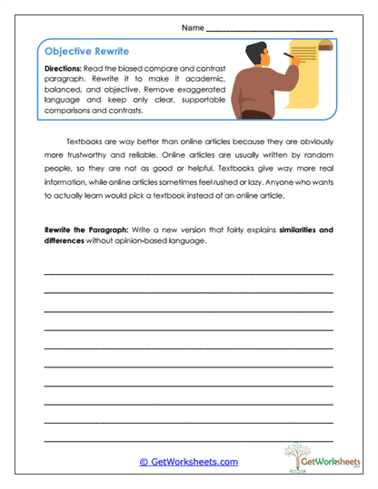 Objective Parallels Worksheet