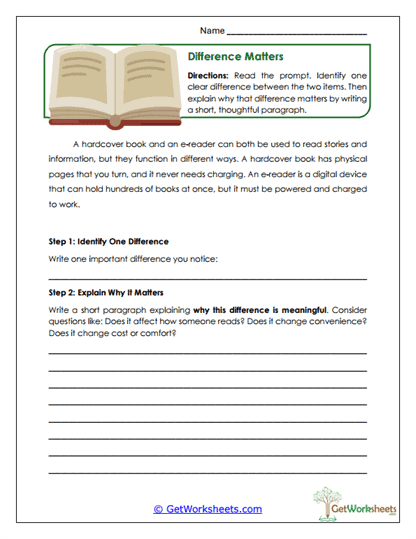 Meaningful Difference Worksheet
