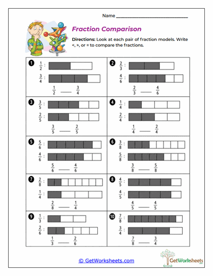 Fraction Comparison Worksheet