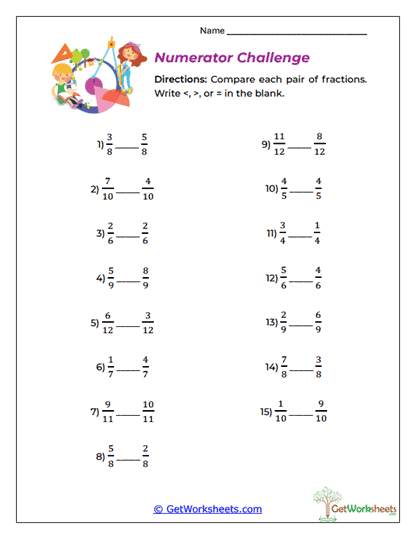 Numerator Challenge Worksheet