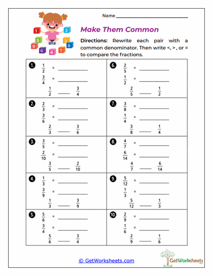 Make Them Common Worksheet