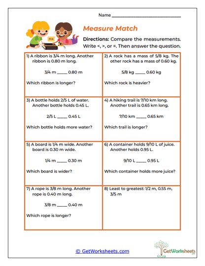 Measure Match Worksheet