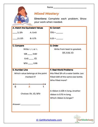 Mixed Mastery Worksheet
