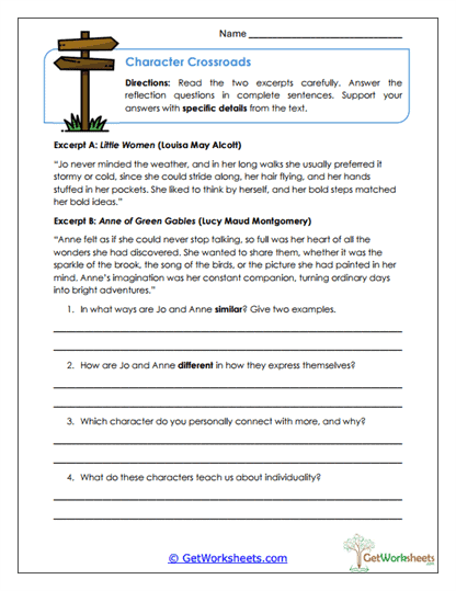 Comparisons & Connections in Reading Worksheets