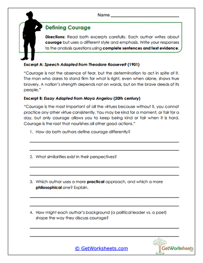 Defining Courage Worksheet