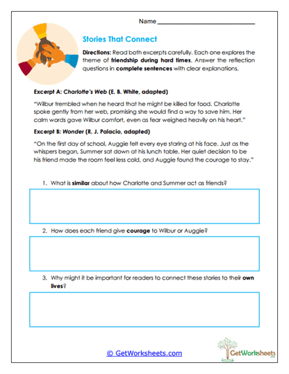Friendship Themes Worksheet