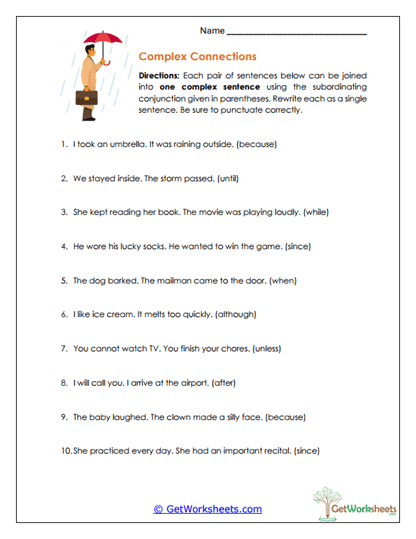 Complex Connections Worksheet
