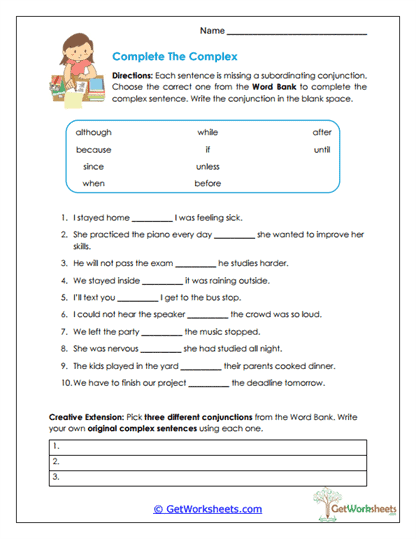 Complete the Complex Worksheet