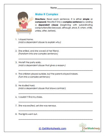 Make It Complex Worksheet