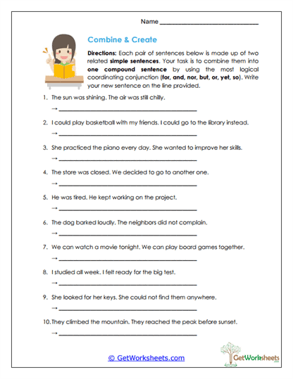 Combine and Create Worksheet