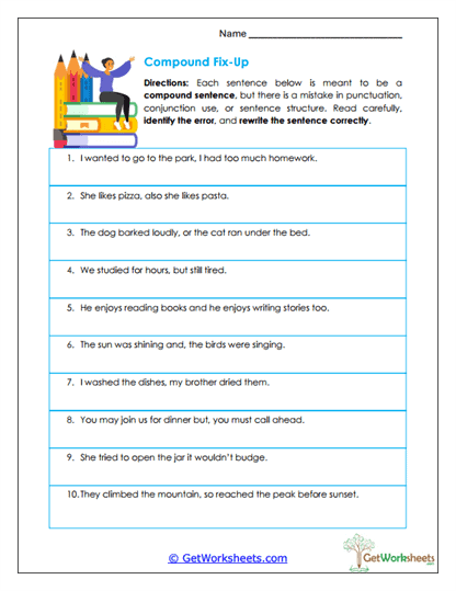 Compound Fix-Up Worksheet