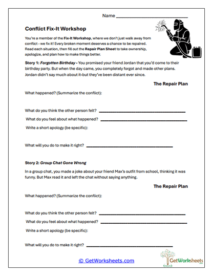 Conflict Fix-It Workshop Worksheet